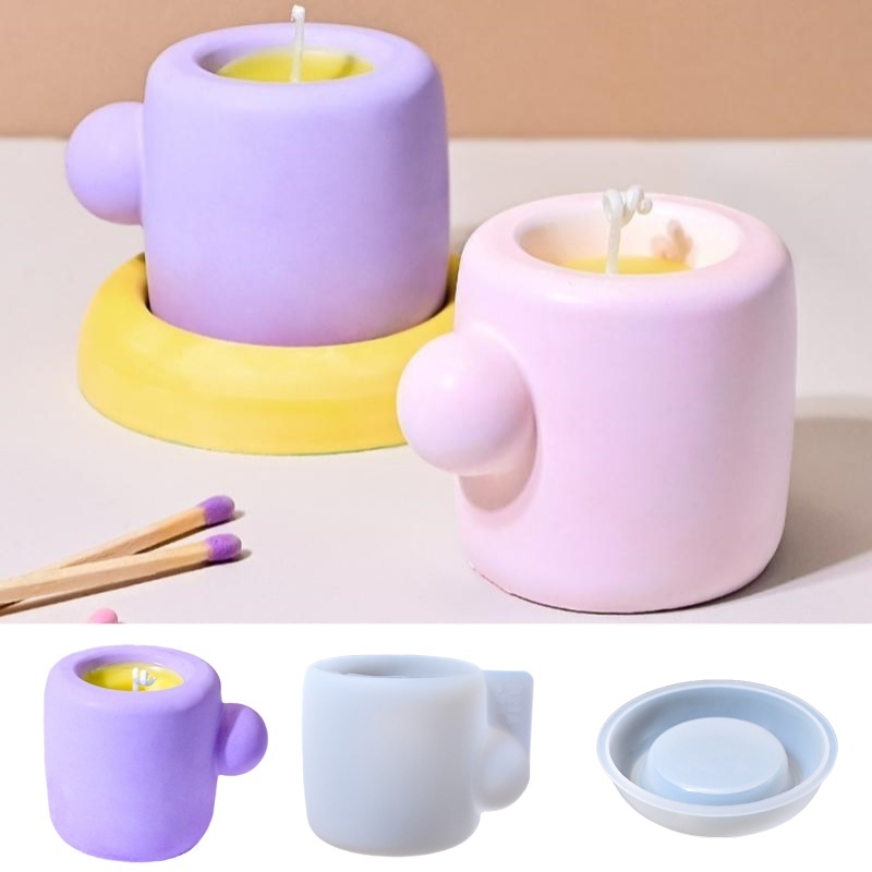 Candle Containers - 3D кружка с подставкой, силиконовая форма,