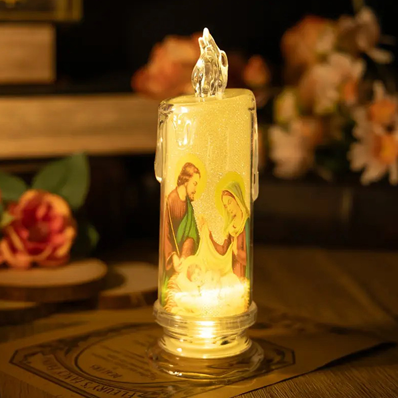 Silk Candle - Светодиодная лампа-свеча Иисуса Девы Христа, романтическая