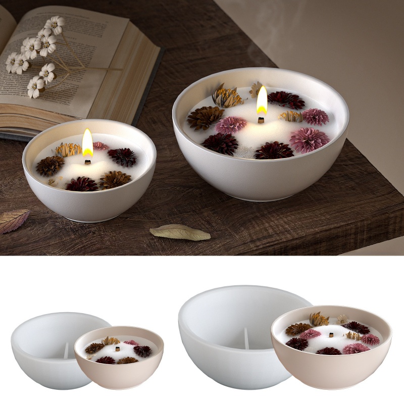 Candle Containers - Круглая чаша для свечей, бетонная силиконовая