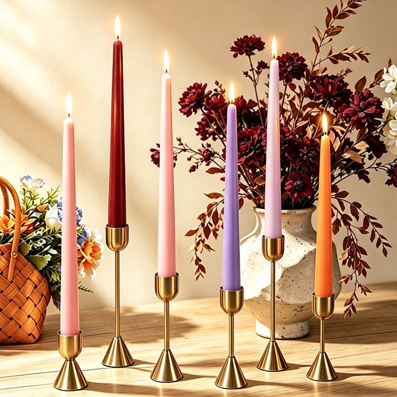 Бордовые конические свечи, дли – обзор и цена Silk Candle